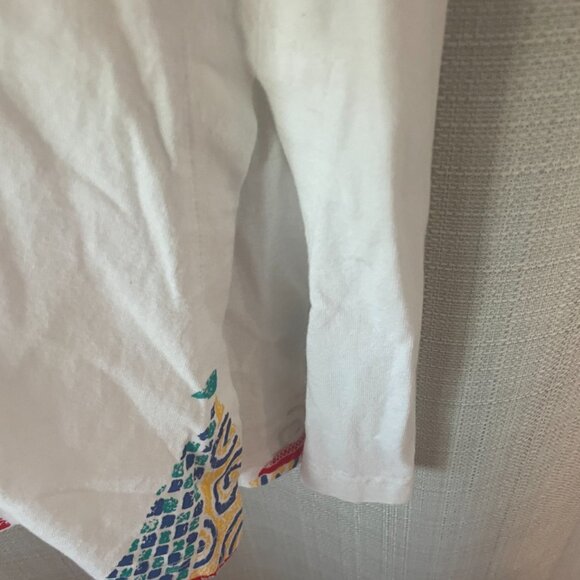 Cotton Short-Sleeved Resortwear in Sailing Motif - Picture 4 of 5